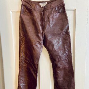 Vintage Dior Brown Lambskin Leather Pants